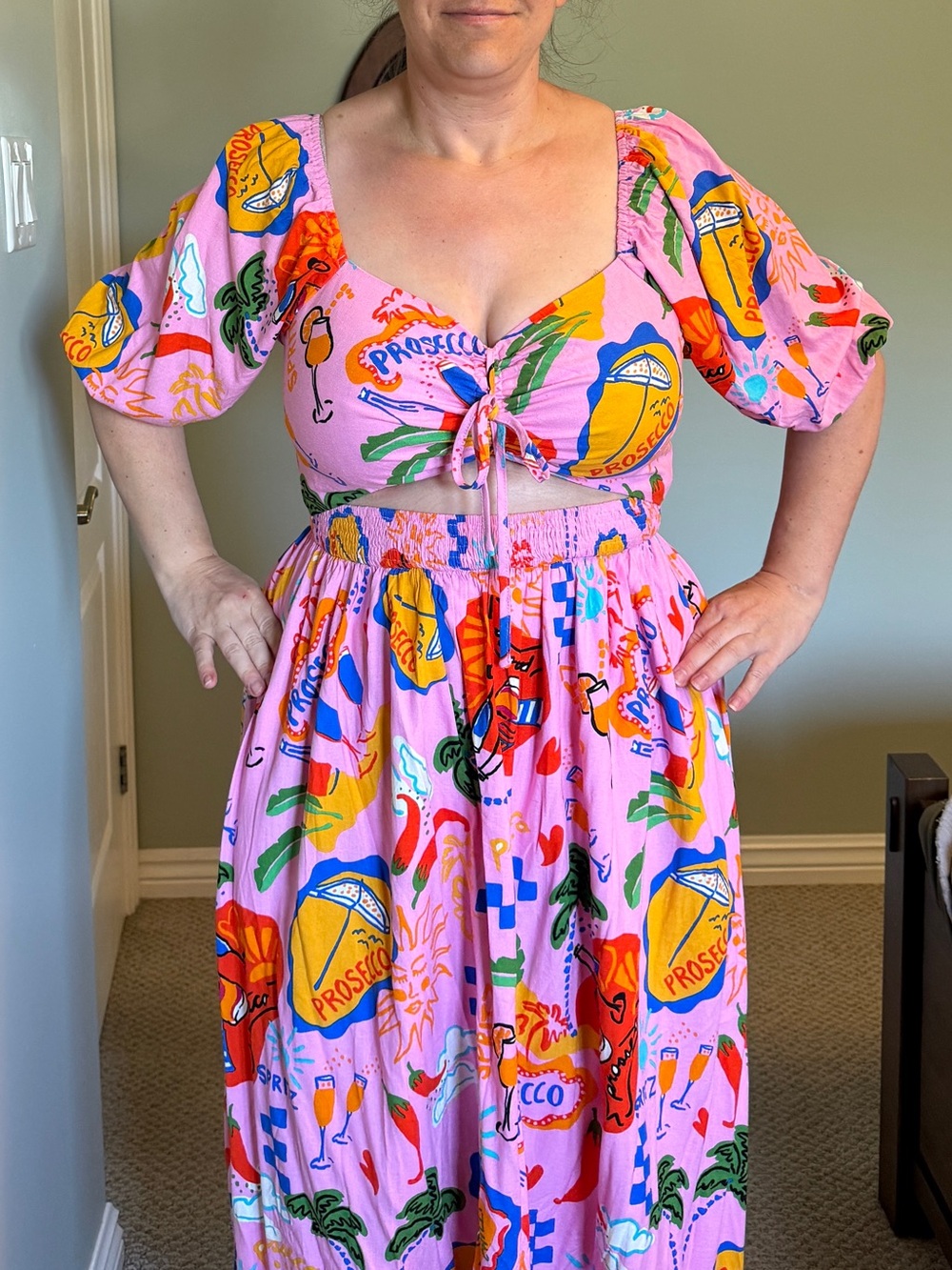 Proud Poppy Pippa Linen Blend Cutout Midi Dress